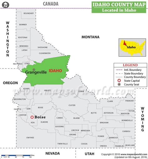 Idaho County Map Idaho