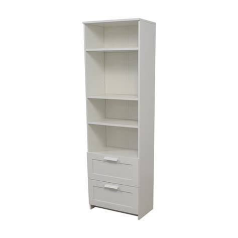 44 Off Ikea Ikea Brimnes White Bookcase With Two Drawers Storage