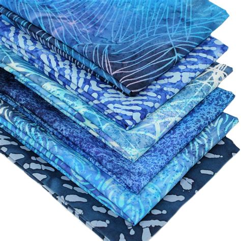 6 Fat Quarters Batik Bundle All In Blue Overdale Fabrics