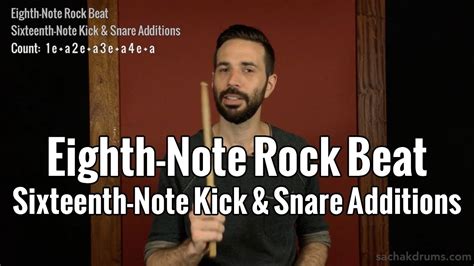 Eighth Note Rock Beat Sixteenth Note Kick And Snare Additions
