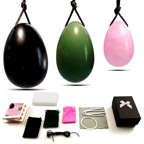 Buy Yoni Eggs For Women Kegel Exercises Drilled Genuine Large Obsidian Medium Green Aventurine