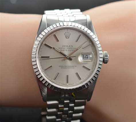 Vintage Rolex Datejust 36mm Stainless Steel Watch Circa 1990 Sapphire