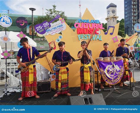 pattaya thailand may 25 2018 thai local folk band from isan performing on stage in thailand