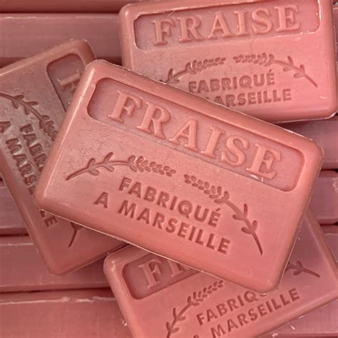 125g Savon De Marseille Strawberry Fraise French Soap Natural