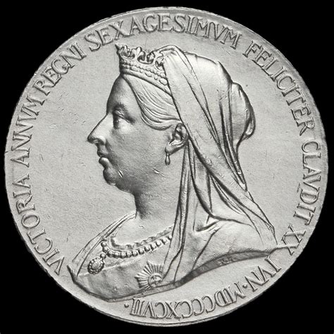 1897 Queen Victoria Official Diamond Jubilee Silver Medal Aunc