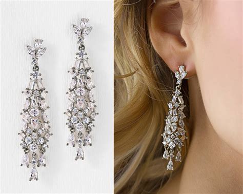 Bridal Earrings Chandelier Earrings Wedding Jewelry Crystal Etsy