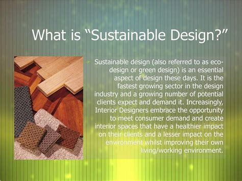 Ppt Sustainable Interior Design Powerpoint Presentation