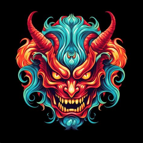 Premium Psd Colorful Devil Art Illustrations For Stickers Tshirt