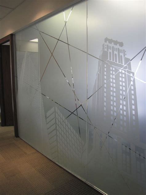 Decorative Frosted Film In Boardroom Modern Window Design Glass Wall