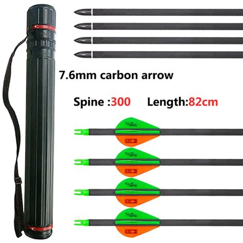 12pcs Spine 300 Carbon Arrow 32 82cm Length 76mm Od Carbon Arrow