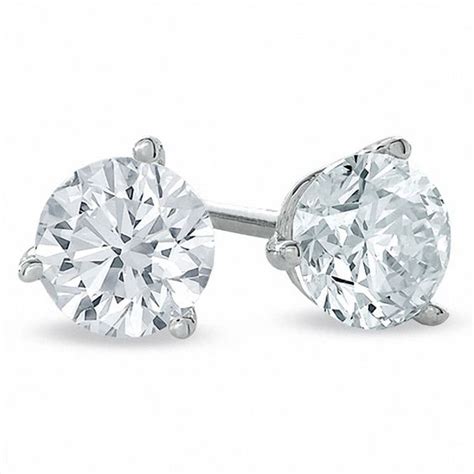 1 CT T W Certified Diamond Solitaire Stud Earrings In Platinum I VS2