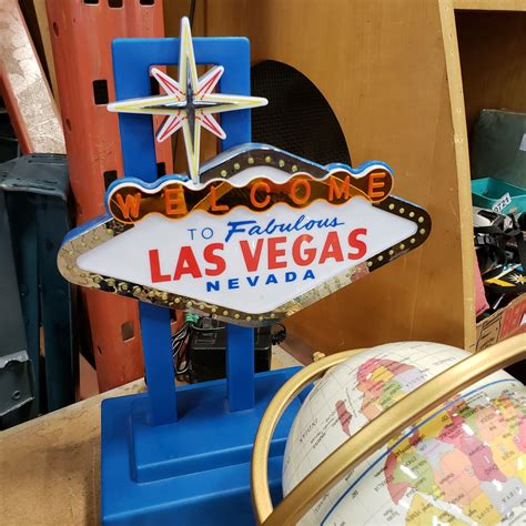 Las Vegas Light Up Sign And Small Swivel Globe