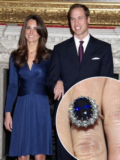 Kate Middletons Engagement Ring Oval Blue Sapphire 18 Carats With Round Diamonds With Images