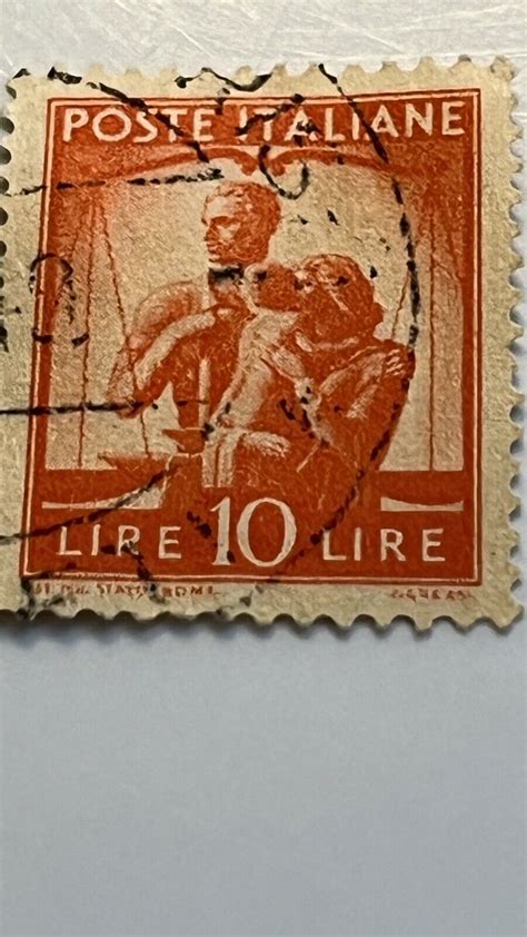 Vintage 1945 Postage Stamp Italy Democracy 10 Lire Poste Italian Collectible Ebay