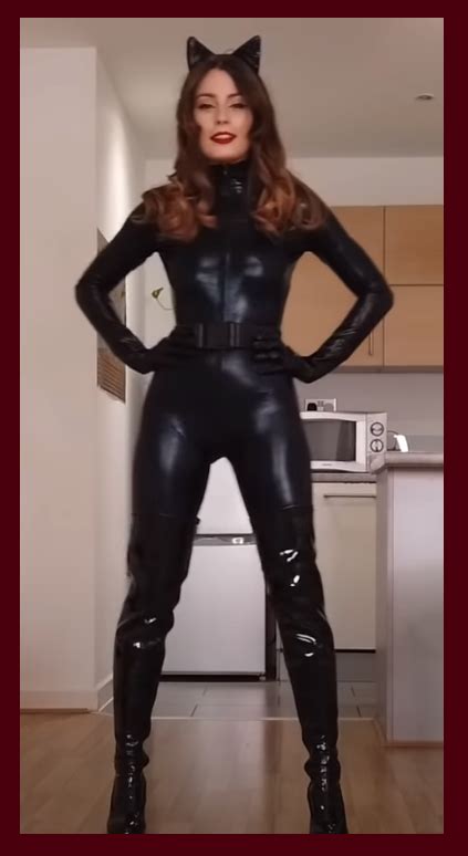 anna zapala in black catsuit zipped leather outfit black catsuit full body suit