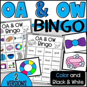 Oa And Ow Bingo By Designed By Danielle Teachers Pay Teachers