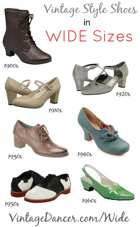 Buy Wide Shoes In 1920s 1930s 1940s 1950s Styles