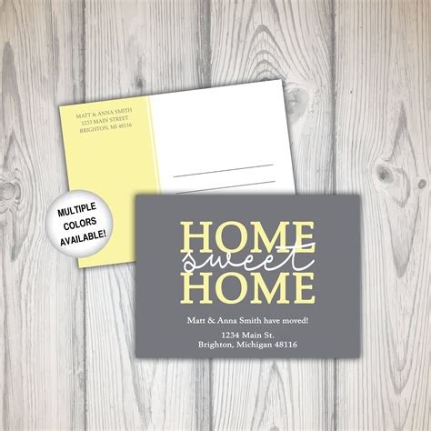 Weve Moved Postcards Home Sweet Home Postcards Yellow Etsy Weve