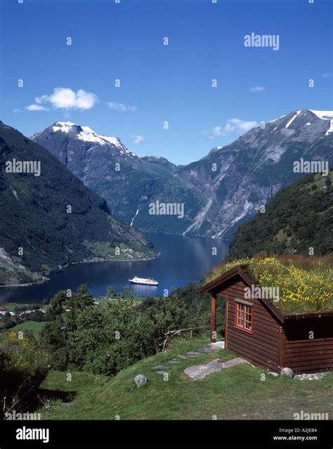 Norway Geiranger Fjord Traditional House Stock Photo Alamy