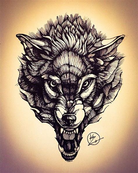 Ide Penting Wolf Tattoo Art Drawings Gambar Hewan