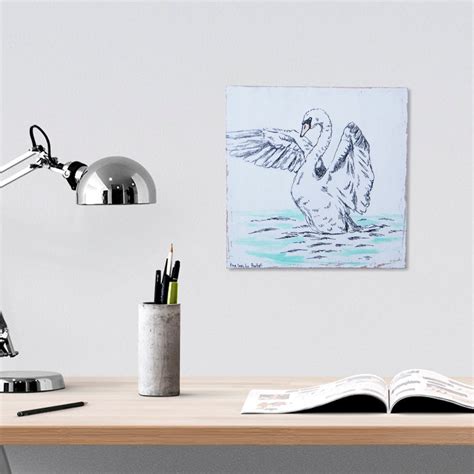 White Swan Painting Wood Wall Art Swan Sign Swan Drawing Etsy Uk