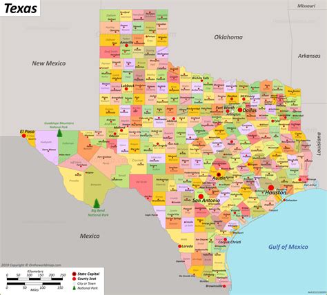 Detailed Political Map Of Texas Ezilon Maps Images