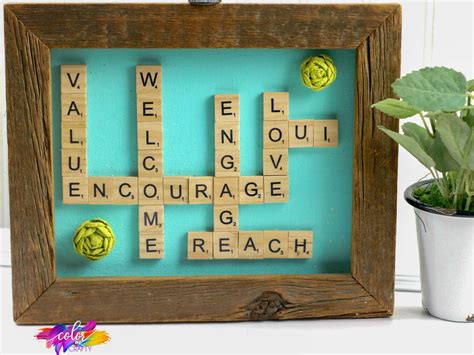 Easy Repurposed Scrabble Tiles Word Wall Art Color Me Crafty