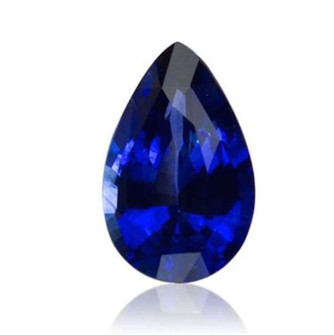 Natural Blue Sapphire Gemstone Pear Faceted Loose Round Etsy Uk In