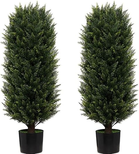 Two 3ft Artificial Cedar Trees Artificial Topiary Pine