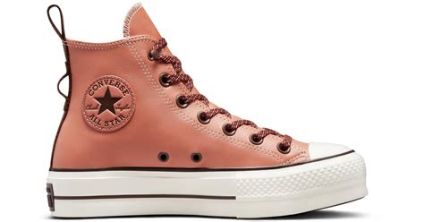 Converse Chuck Taylor All Star Lift Platform Tonal Leather In Brown Lyst