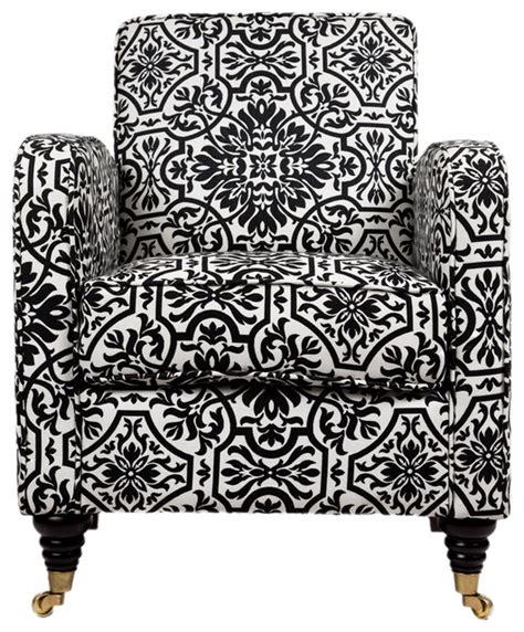 Sofas chairs armchairs dining chairs all seating. Angelo:Home Modern Damask Grant Armchair, Black and White ...