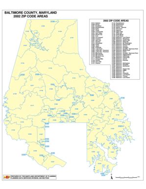 Zip Code Map Baltimore County Map Vector