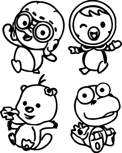 Pororo Characters Coloring Page Free Printable Coloring Pages On