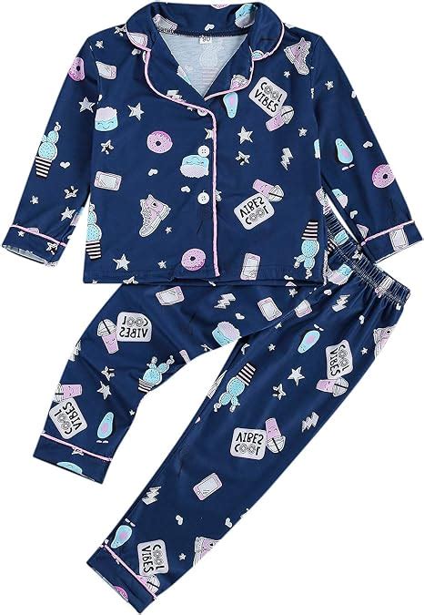 Buy Kids Satin Pajamas Set Pjs Long Sleeve Button Down Sleepwear