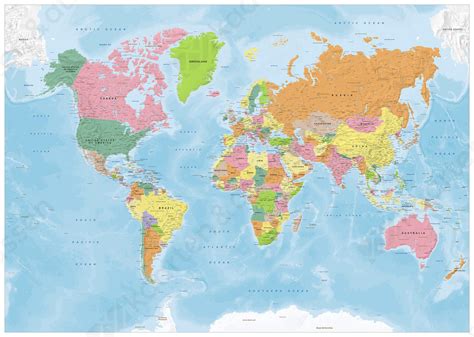 Staatkundige Kaart Wereldkaart Vogels