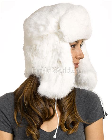 The Moscow Full Fur Rabbit Ladies Russian Hat In White