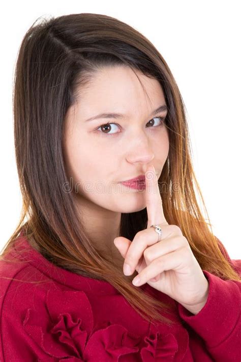 Attractive Woman Asking For Silence Isolated Stock Image Image Of