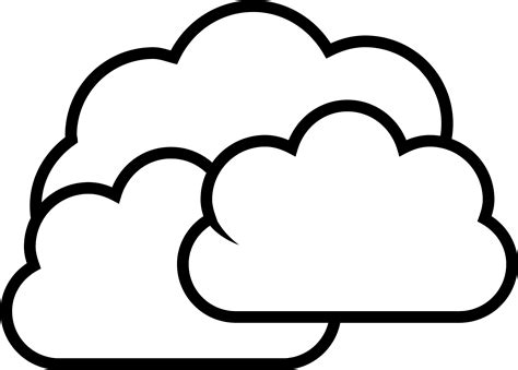 Clipart Of Sky Cloudy And Partly Colouring Picture Of Cloud