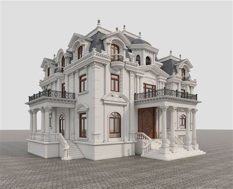 Classic Villa 3d Model Classic House Design House Designs Exterior