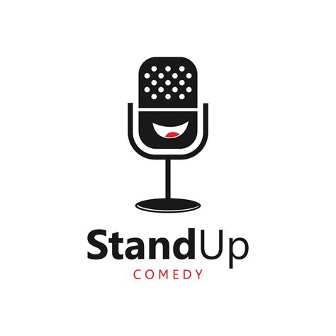 Stand Up Comedy Logo Template With Microphone 29489694 Vector Art At