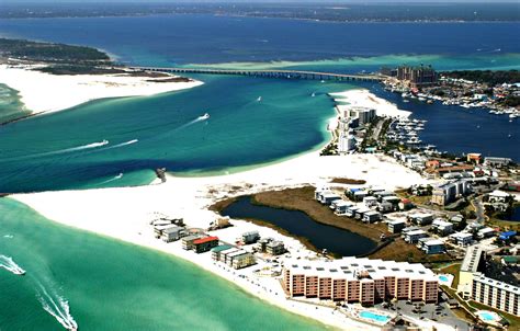 Aerial View Of Destin Harbor And The Gulf Courtesy Of Destin Pointe