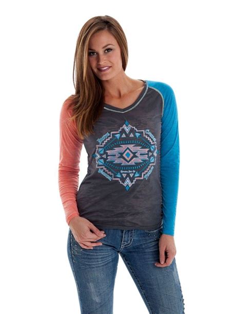 Cowgirl Tuff Western Shirt Womens Long Sleeve Aztec Gray F00268 Ebay