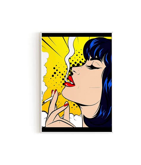 Woman Smoking Wall Art Pop Art Prints Smoking Decor Retro Etsy