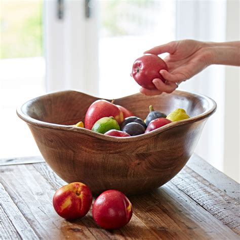 Handmade Wooden Fruit Bowl Natural Mango Wood Salad Bowls Etsy