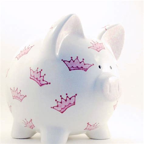 Princess Crowns Piggy Bank Personalized Royalty Piggy Bank Etsy