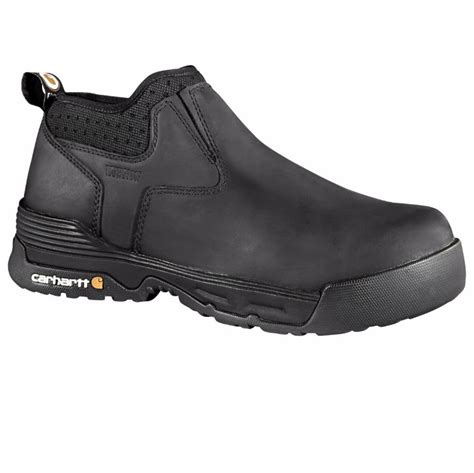 Carhartt Mens 4 Inch Force Waterproof Slip On Boots Black Bobs Stores