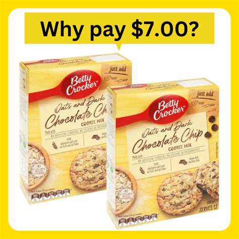 Betty Crocker Choc Chip Oat Cookie Mix 250g Reduced To Clear