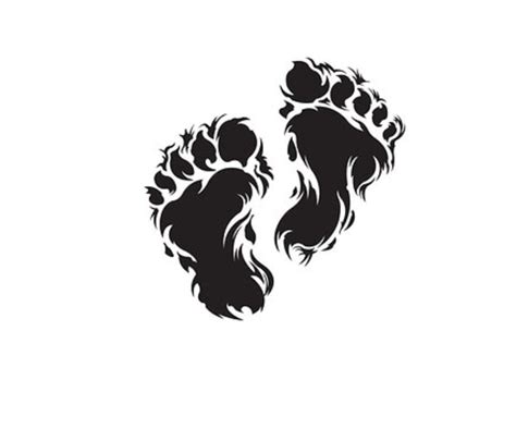 Bigfoot Hairy Sasquatch Feet Footprints Vector File In Svg Etsy
