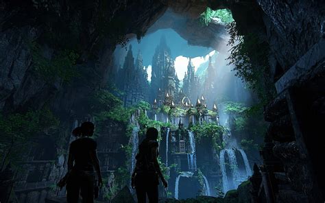 2880x1800 Uncharted The Lost Legacy Underground City Waterfall For