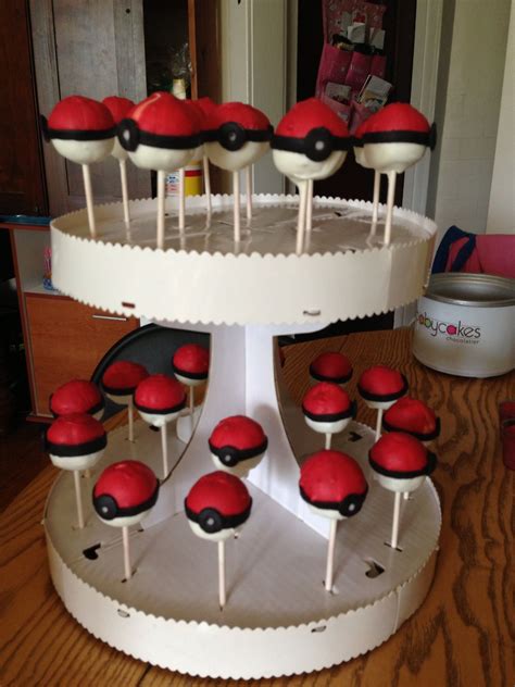 Pokeball Cake Pops I Made For My Nephew Pokeball Cake Pops Cake Pops